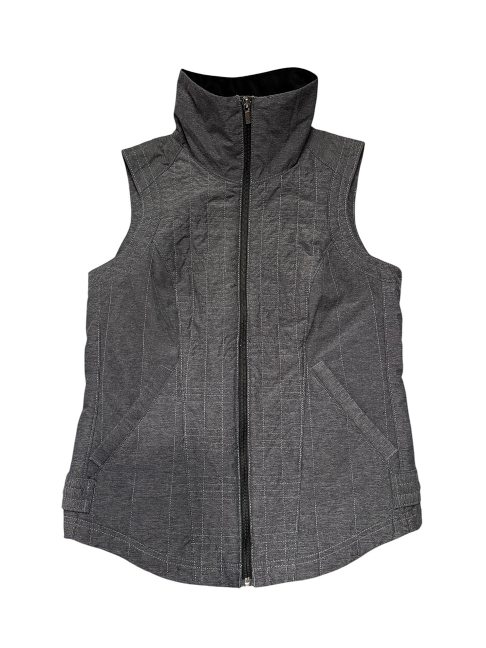 Columbia Women's High-Collar Quilted Zip Vest Gray Small